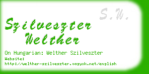 szilveszter welther business card